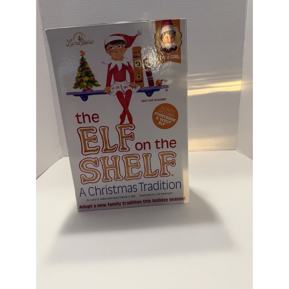 Elf on the Shelf A Christmas Tradition Dark Skin Girl Scout Elf & Book Set NEW